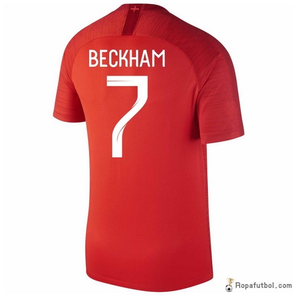 Camiseta Inglaterra Replica Segunda Ropa Beckham 2018 Rojo